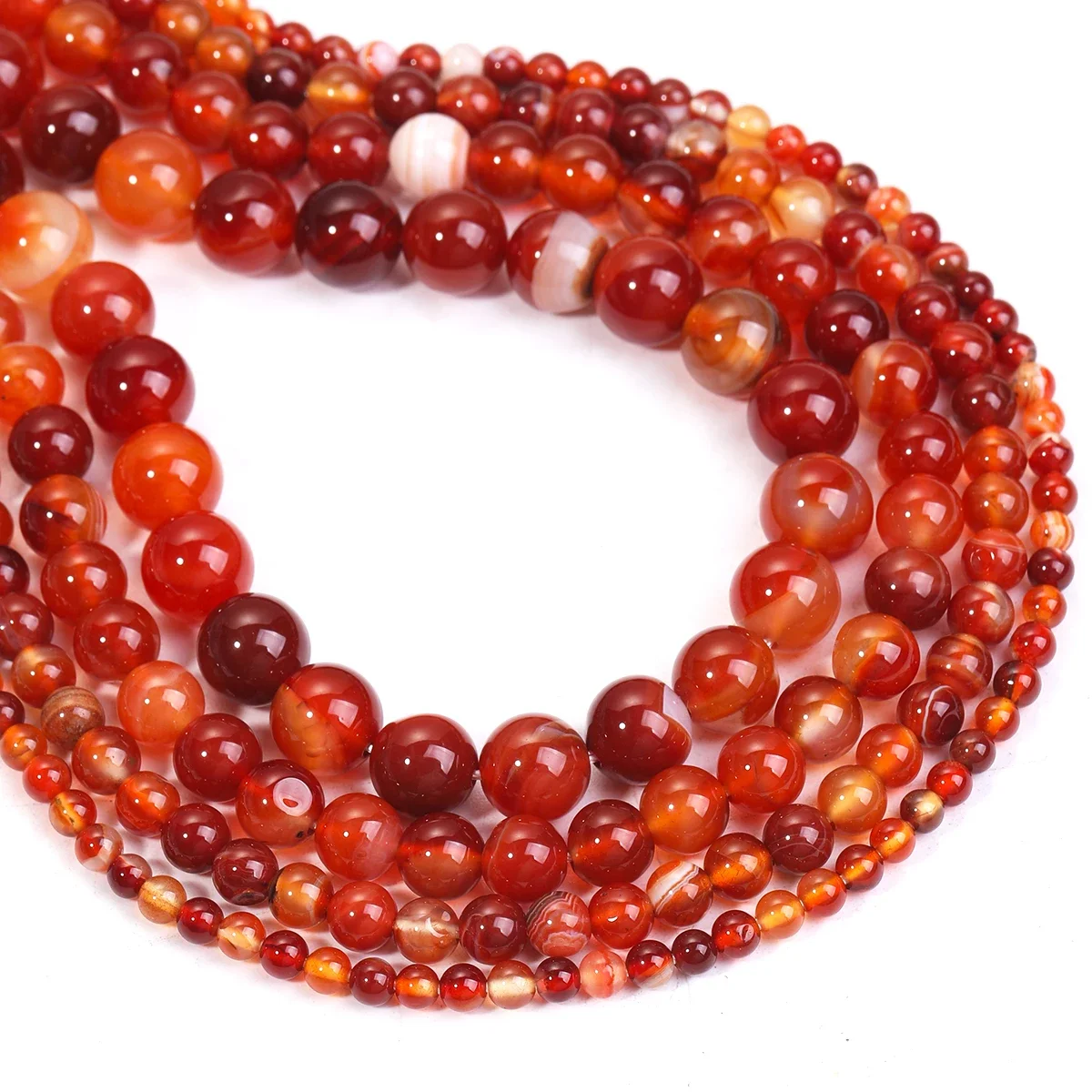 

4/6/8/10mm Orange Striped Agate Round Beads Loose Beads Wholesale For Jewelry Making Diy Necklace Bracelet Earrings
