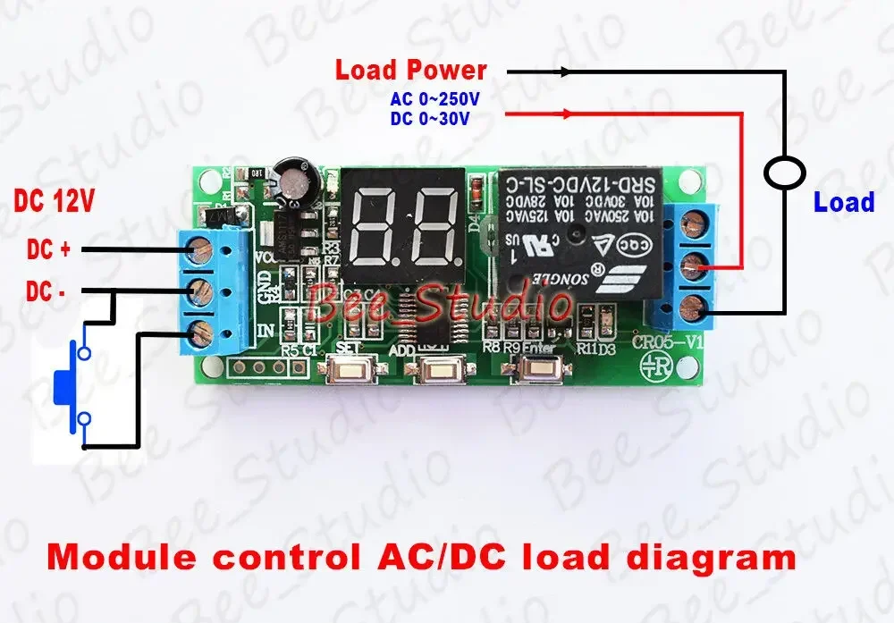 Picture 3: DC 5V 12V 24V Digital LED Display Multifunction Relay PLC Trigger Turn ON/OFF Cycle Timer Module Programmable Delay Time Switch