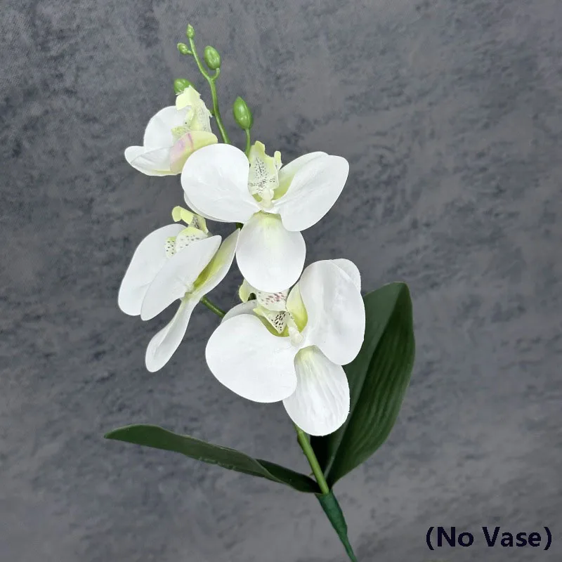 واحد مقلد فراشة الأوركيد زهرة اصطناعية مكتب طاولة طعام المنزل مكتب الزفاف ديكور غرفة المنزل-لا مزهرية