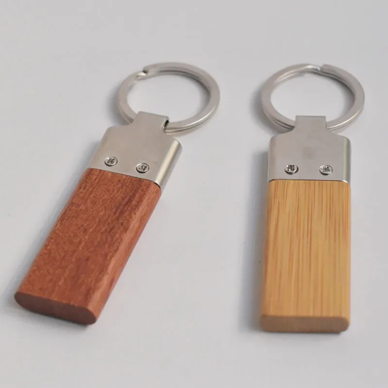 Simplicity Solid Color Metal and Wooden Keychain Customize Creative LOGO Custom Pendant Key Chain Gift For Parent Accessories