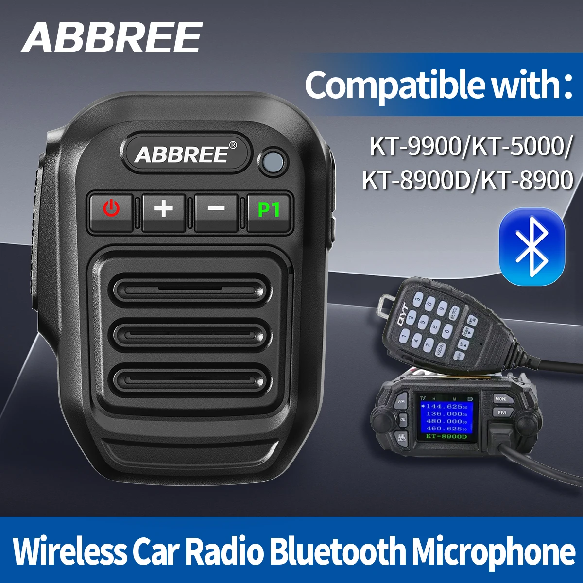 ABBREE-altavoz inalámbrico con Bluetooth, micrófono de mano tipo K/8 pines para Quansheng UV-K5(8) K6 Baofeng UV-5R 21 QYT KT-8900D
