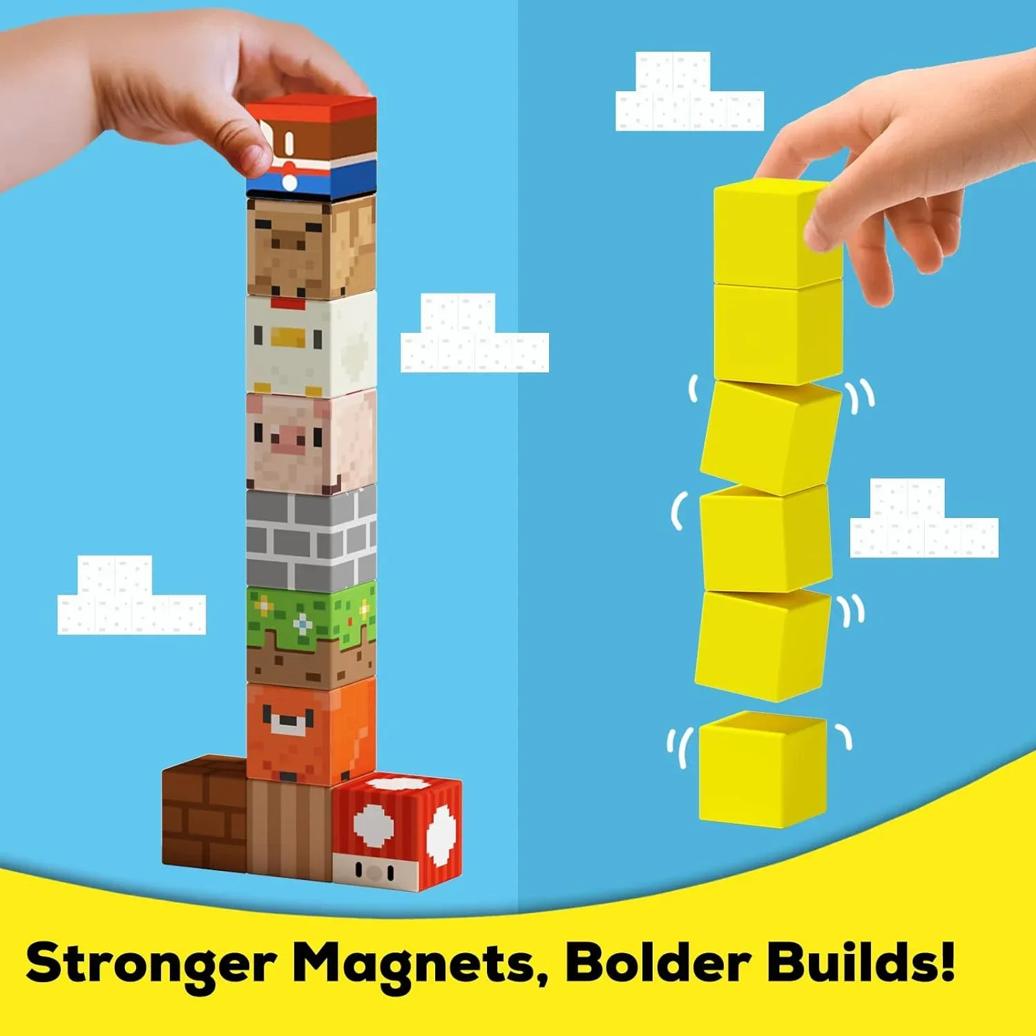磁気ビルディングブロック マグネットキューブ マインワールドセット 磁気タイル STEM 感覚キューブ 建設おもちゃ 男の子 女の子 対象年齢 3+ DIY