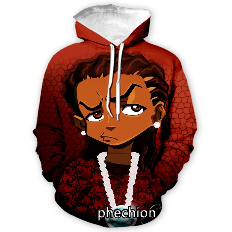 

phechion New Fashion Men/Women The Boondocks 3D Print Long Sleeve Hoodies Casual Hoodies Men Loose Sporting Pullover A107