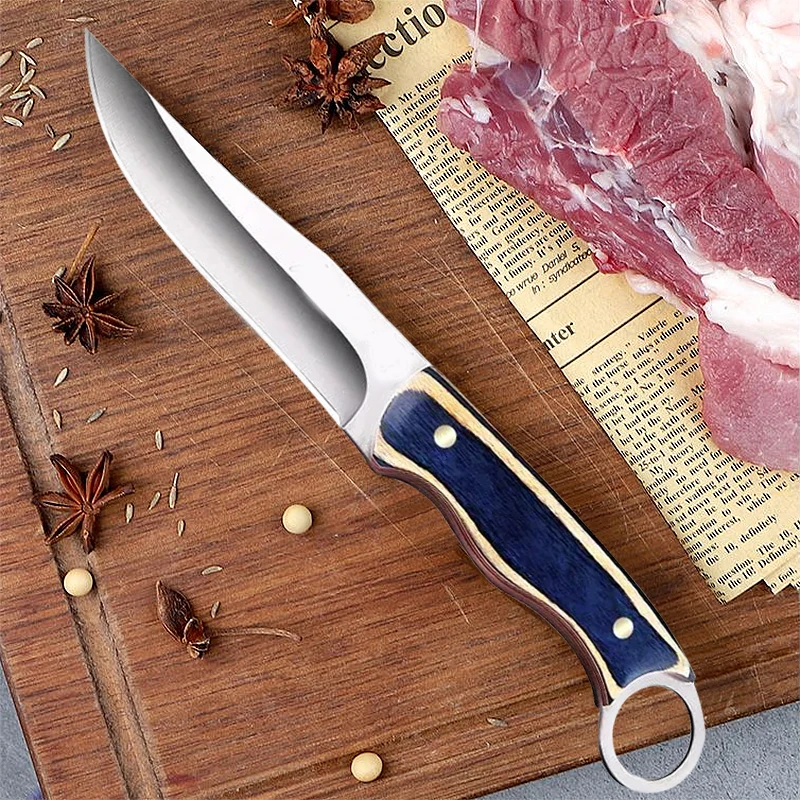 

Butcher's Boning Knife Mongolian Knife Wooden Handle Meat Cleaver Sharp Fish Knives Portable Knife for BBQ Meat Cutting