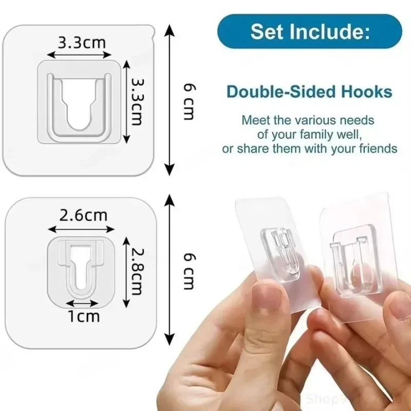 Strong Transparents Double Sided Adhesive Wall Hooks Hanger Suction Cup Sucker Hooks Bathroom Plug Socket Holders