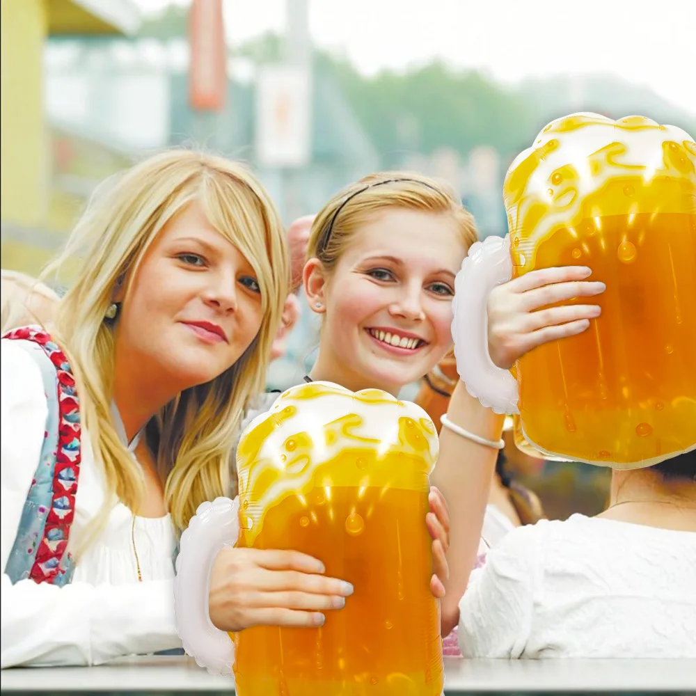 مجموعة كوب البيرة مكونة من 4 قطع، بالونات كوب البيرة، بالونات رقائق كوب البيرة، مناسبة لمهرجان أكتوبر، والحفلات ذات الطابع الشخصي، وبالونات تزيين تجمعات الأصدقاء #2