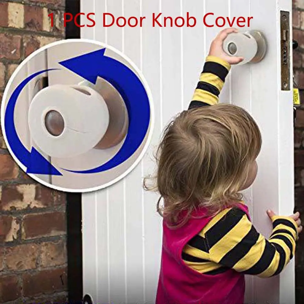 Lockable Reusable Child Proof Ball Shape Kids Baby Plastic Safe Handle Sleeve Home Accessory Safety Lock Cover Door Knob Cover