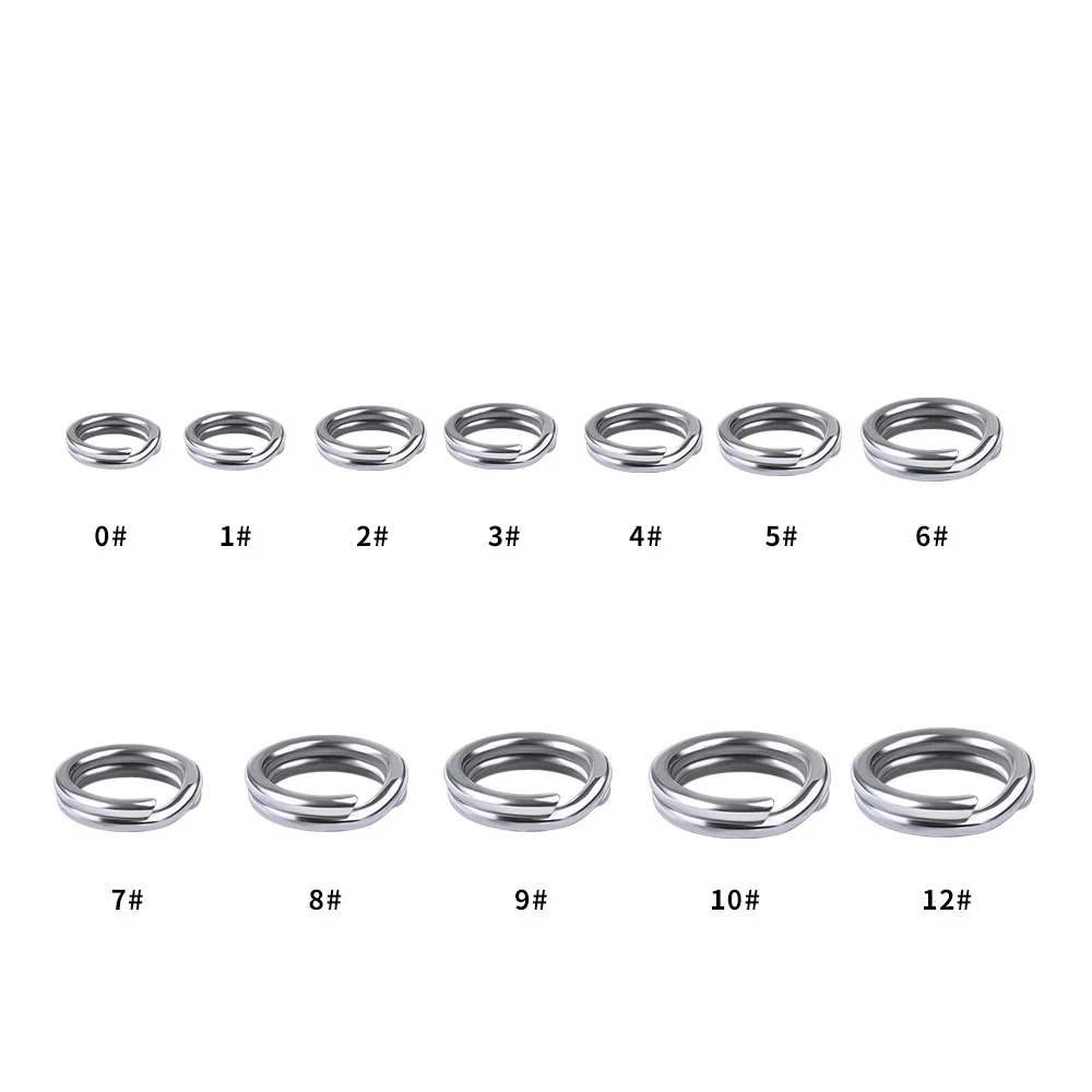 Stainless Steel Split Ring Fishing Double Oval Split Ring Solid Ring Accessories For Fishing Hook Snap Lure Swivel