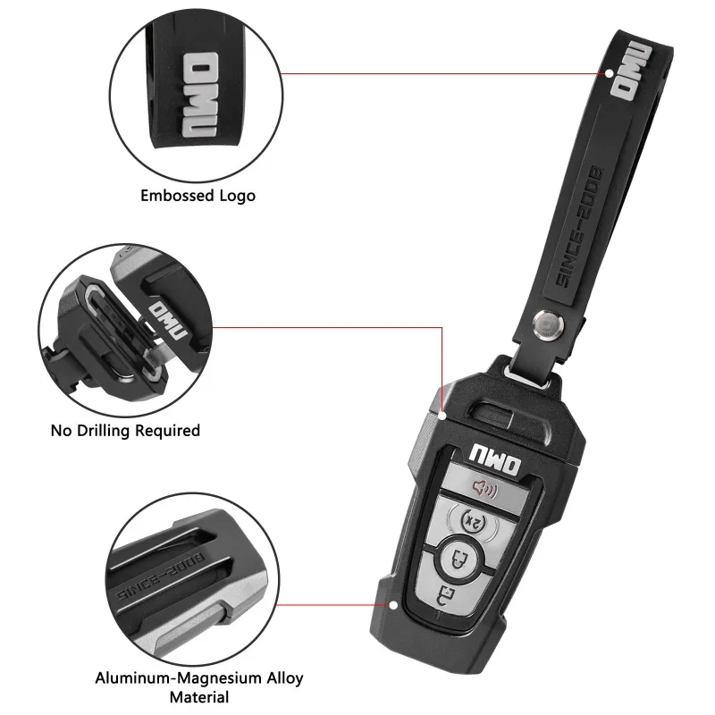 

For Ford Bronco F-150 Explorer Key Fob Cover Aluminum Alloy Key Case Protector with Keychain Compatible with Bronco Sport F-150
