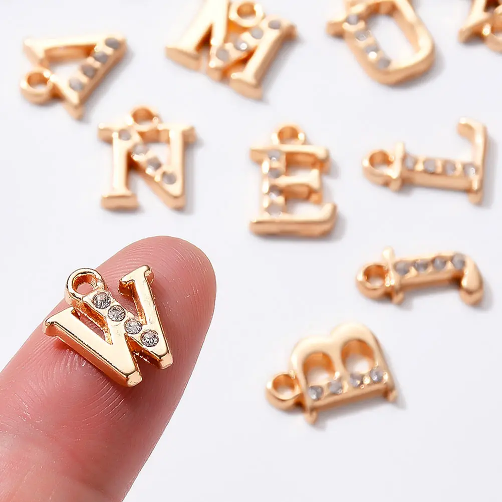 

26pcs Letter Pendant Alphabet Decorative Vintage Dainty Necklace Retro Jewelry Making Accessory H made Craft Supplies