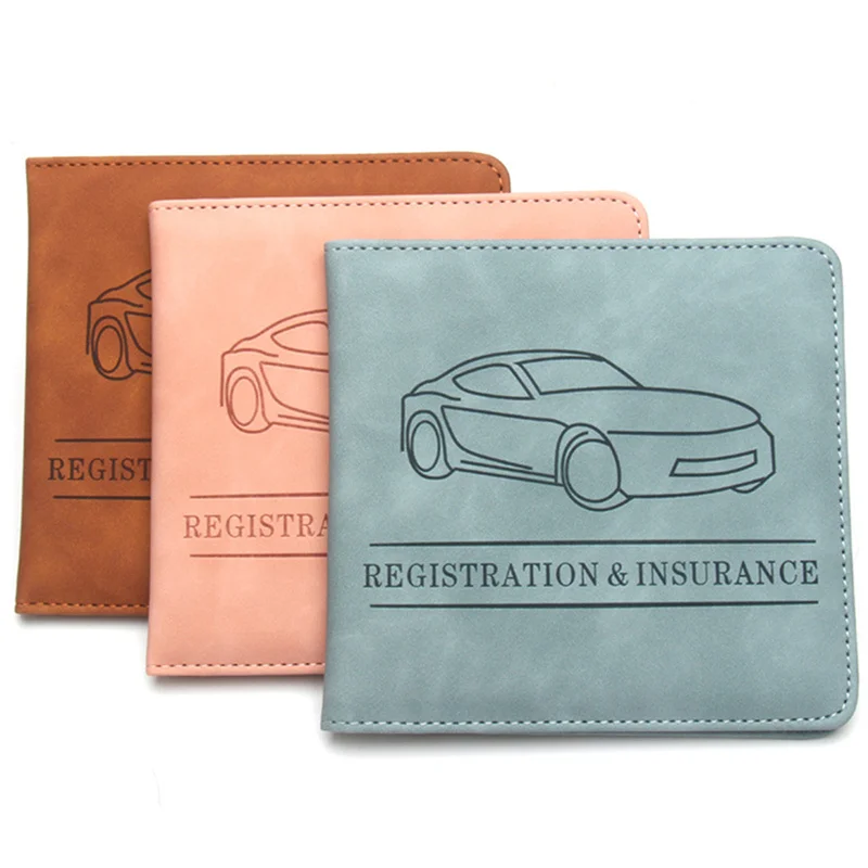 Car Registration Driver's License And Insurance Card Holder - Leather Vehicle Glove Box Automobile Documents Paperwork Organizer