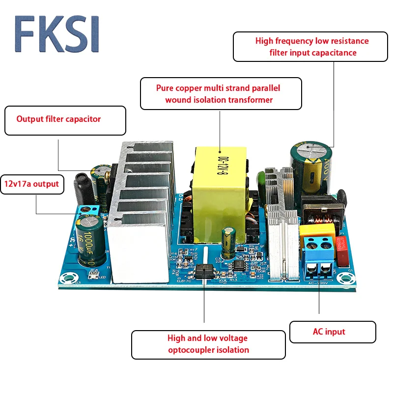 12V8A AC-DC  power module Isolate the bare plate powe step down Transformer power supply 96W  Switching power supply module