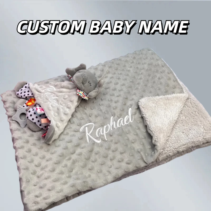 

Custom Blanket With Name Personalized Baby Blanket Newborn Stroller Sleeping Dolls Soft Plush Soother Appease Towel Cover Gift