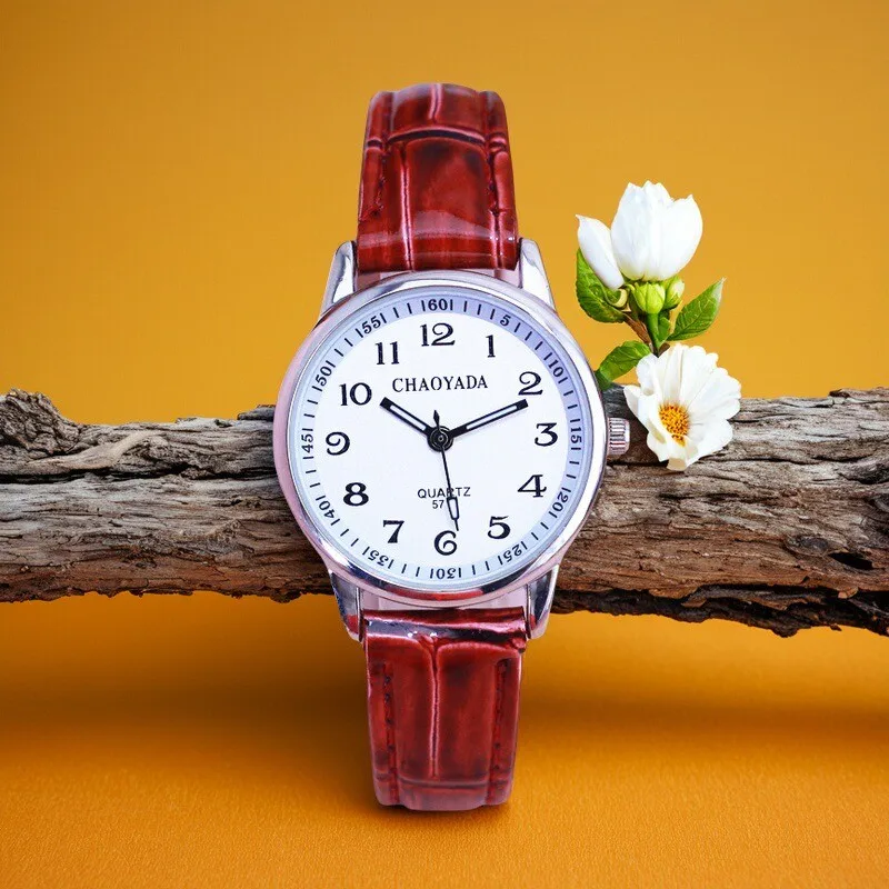 ساعات كوارتز جلدية ناعمة عصرية بسيطة للفتيات والطالبات هدية مفاجئة لعيد ميلاد الأم وساعات مقاومة للماء