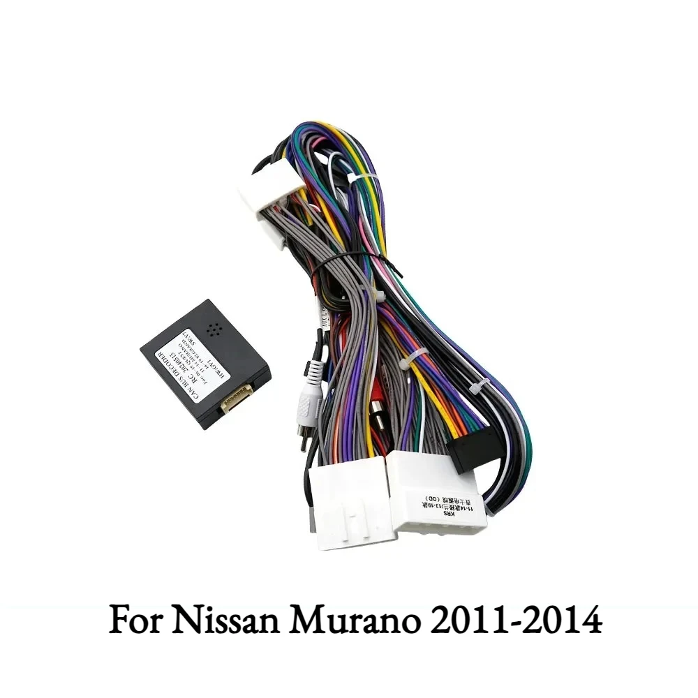 16Pin Wiring Harness Adapter with CANBUS Box for Nissan Murano 2011-2014, Android Radio Power Cable Decoder