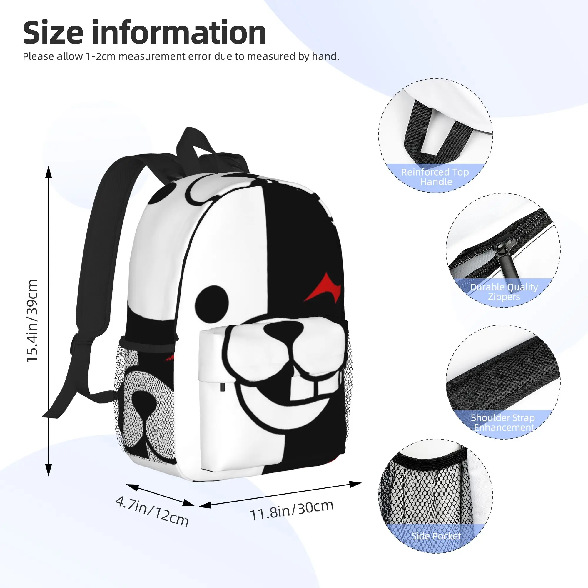 Dangan Ronpa Monokuma Danganronpa Backpack Hot Sale Daypack Boys Girls BookBag Shoulder Bags for Men Women School Bag