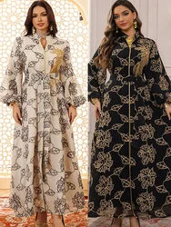 Muslim Women Dress Abaya for Eid Party Dresses Beading Dubai Arab Long Robe Jalabiya Sashes Ramadan Islam Saudi Vestidos Largos