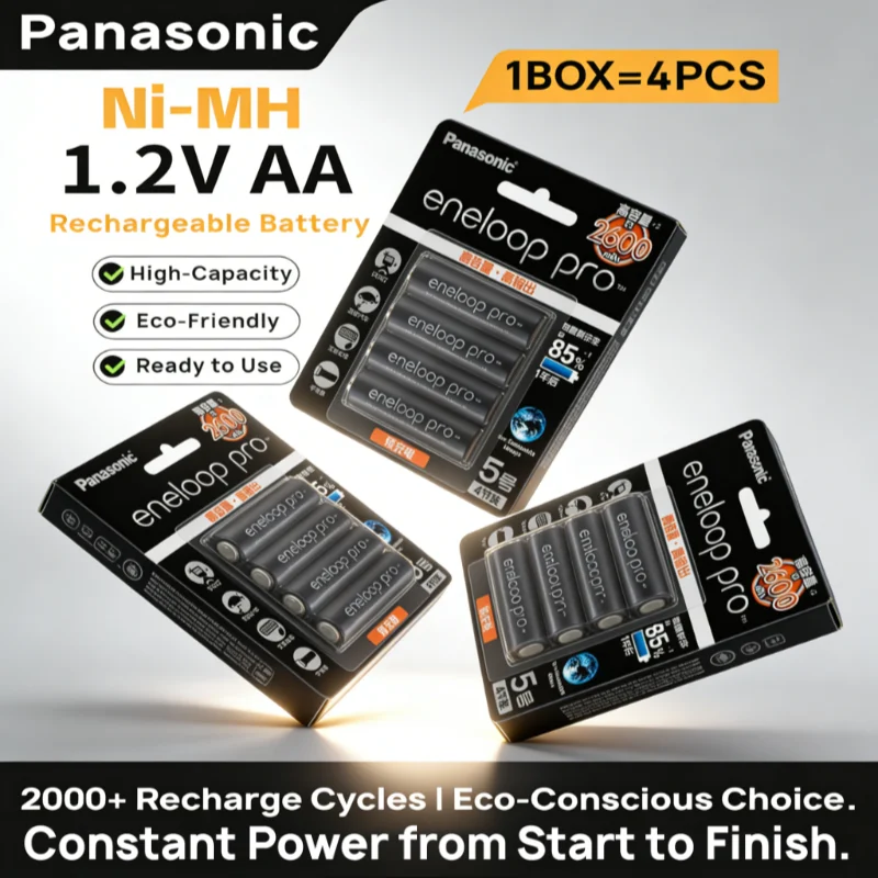 

Panasonic Eneloop Pro AA 2600mAh 1.2V NI-MH Pre-Charged Rechargeable Battery High Capacity For Flash Camera Toys