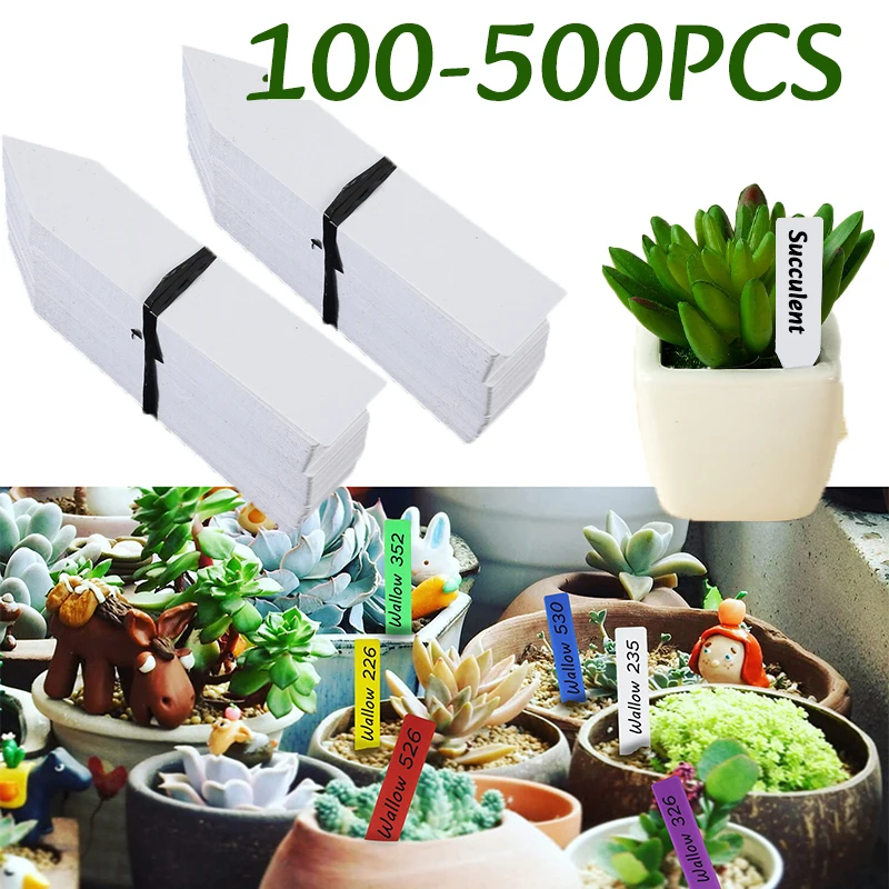 100-500pc Plant Sign Tags Markers Plants Pot Identification Labels Reusable Classification Marker Card Nursery Garden Stake Tags