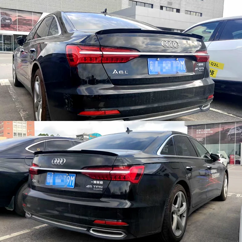 For Audi New A6 S6 C8 Spoiler 2019 To 2024 ABS Material Car Rear Trunk Wing Accessories Body Kit