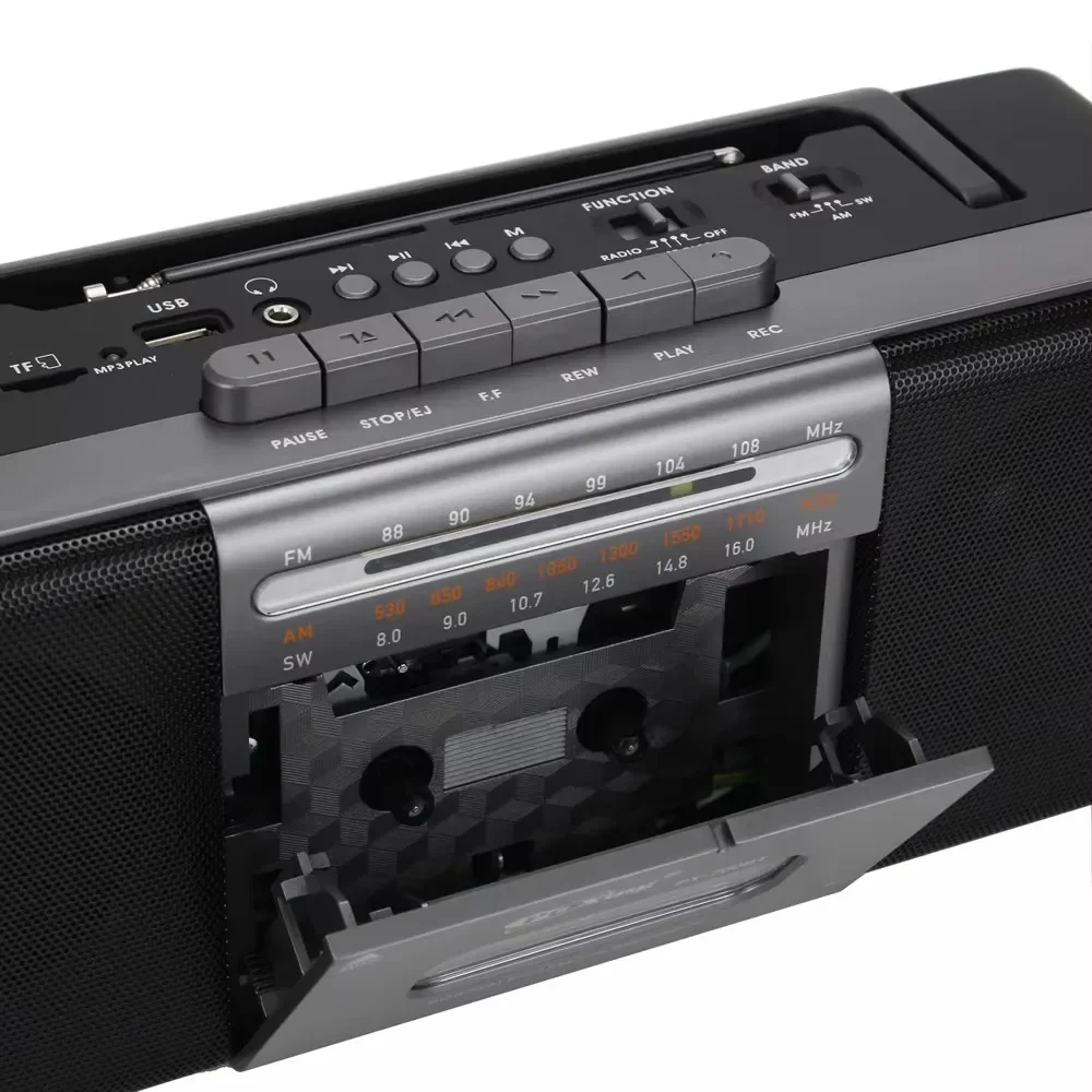 Retro Home Popular Classic Portable Tape Cassette Player Classic AM/FM/SW Multiband Radio Cassette Recorder Built-in Speakers
