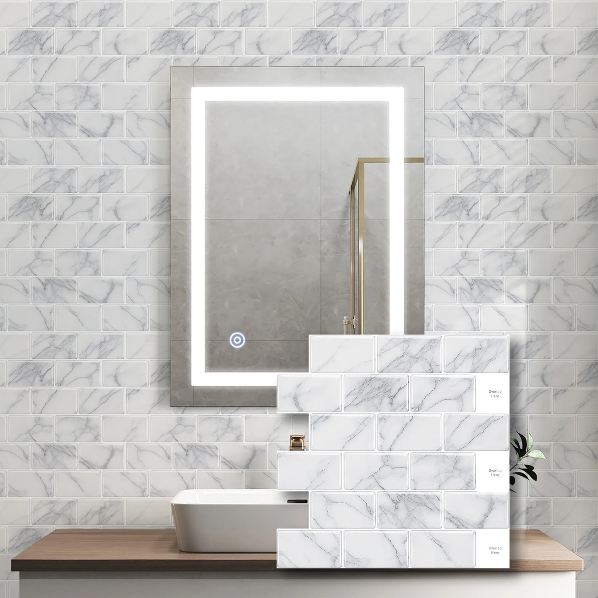 Subway Wall Stickers Peel and Stick 3d Brick Vinyl Wallpaper Bathroom Kitchen Backsplash Wall Decals 10 Sheets 305*305*1mm