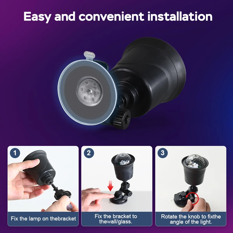 1pc Colorful Magic Ball Atmosphere Sound Control Music Rhythm Light Multi Mode Rotating Projection Light Atmosphere Creation.