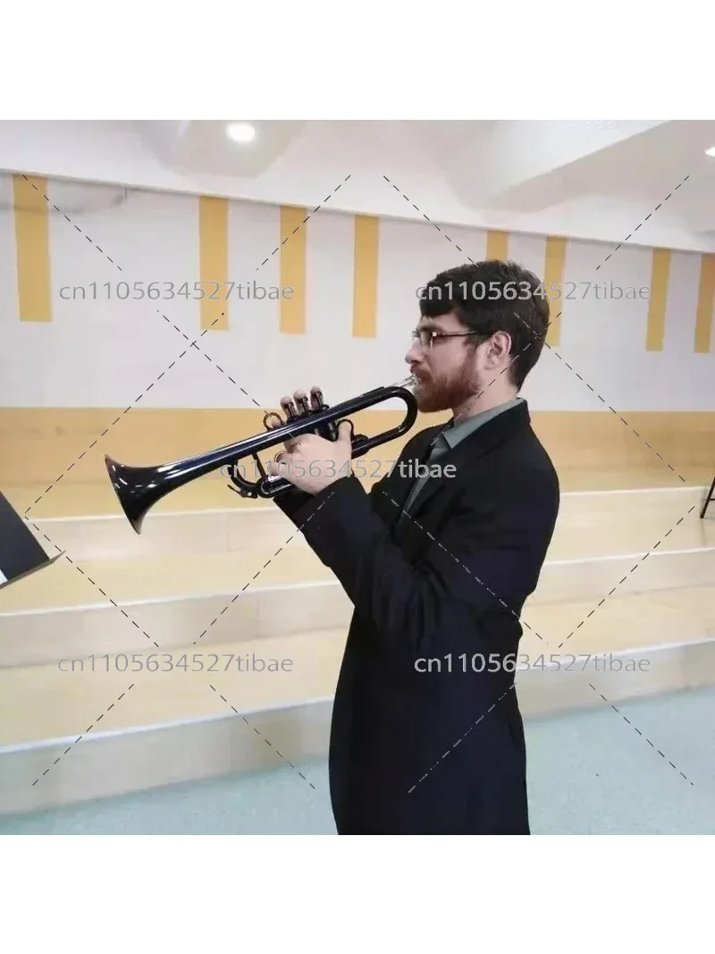 B Flat Plastic Trumpet for Beginners Students Adults Lightweight Practice Musical Instrument