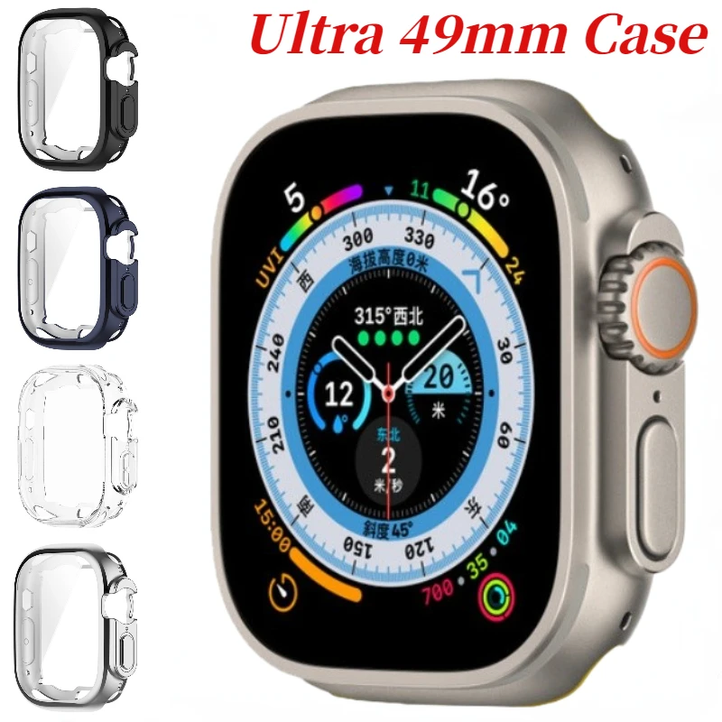 Protective Glass Case for Apple Watch Ultra 3 2 49mm Screen Protector Cover Protective Shell IWatch Ultra 49mm TPU Bumper Case