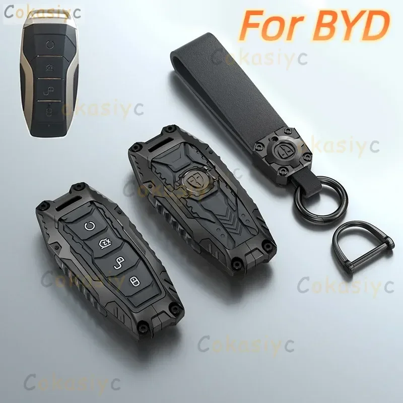 

Zinc Alloy Car Key Case Cover For BYD Han Ev Tang Dm/Qin PLUS/Song Pro/MAX/Yuan Dolphin E2 Protector Auto Key Car Accessories