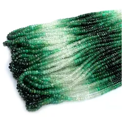 Veemake Natural Green Emerald Faceted Rondelle Beads Jewelry Design Making 08155