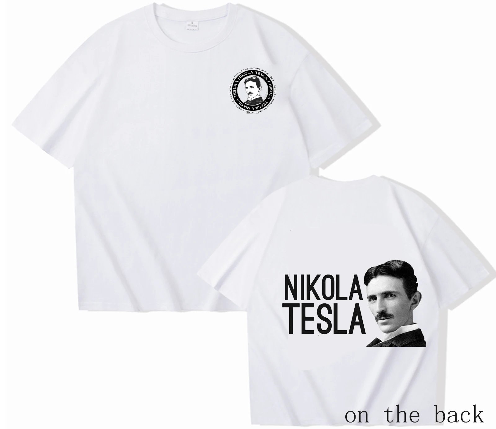 Vintage Nikola-Tesla T Shirst for Men Summer Classic O-neck Printed T-shirt Top Portrait Camisa Women Clothing Street Fashion