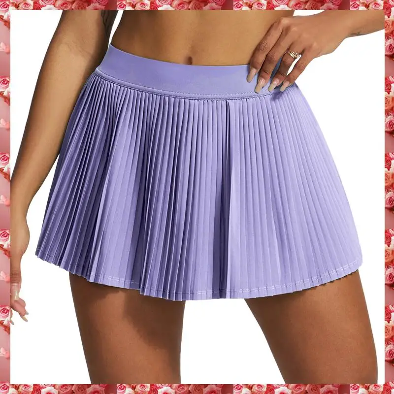 プリーツテニススカートインナーショーツ付きハイウエストゴルフスコート女性用ポケット付きアスレチックスコート