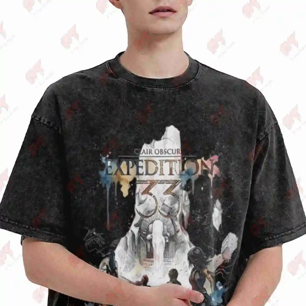 Clair Obscur Maelle Gustave Sciel Lune Monaco Facing Paintress Expedition 33 Monolith Standoff Rapier Vs Gaming Vintage Washed T