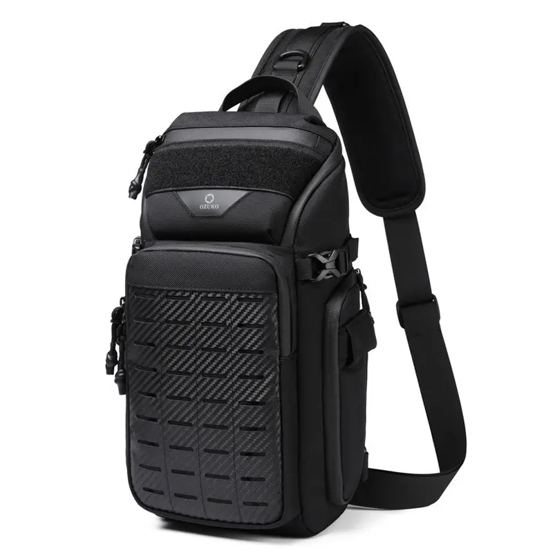 

OZUKO Multifunctional Men Sling Chest Bag Travel Outdoor Tactical Shoulder Crossbody Bag Large Capacity Waterproof Sports Bag Fo