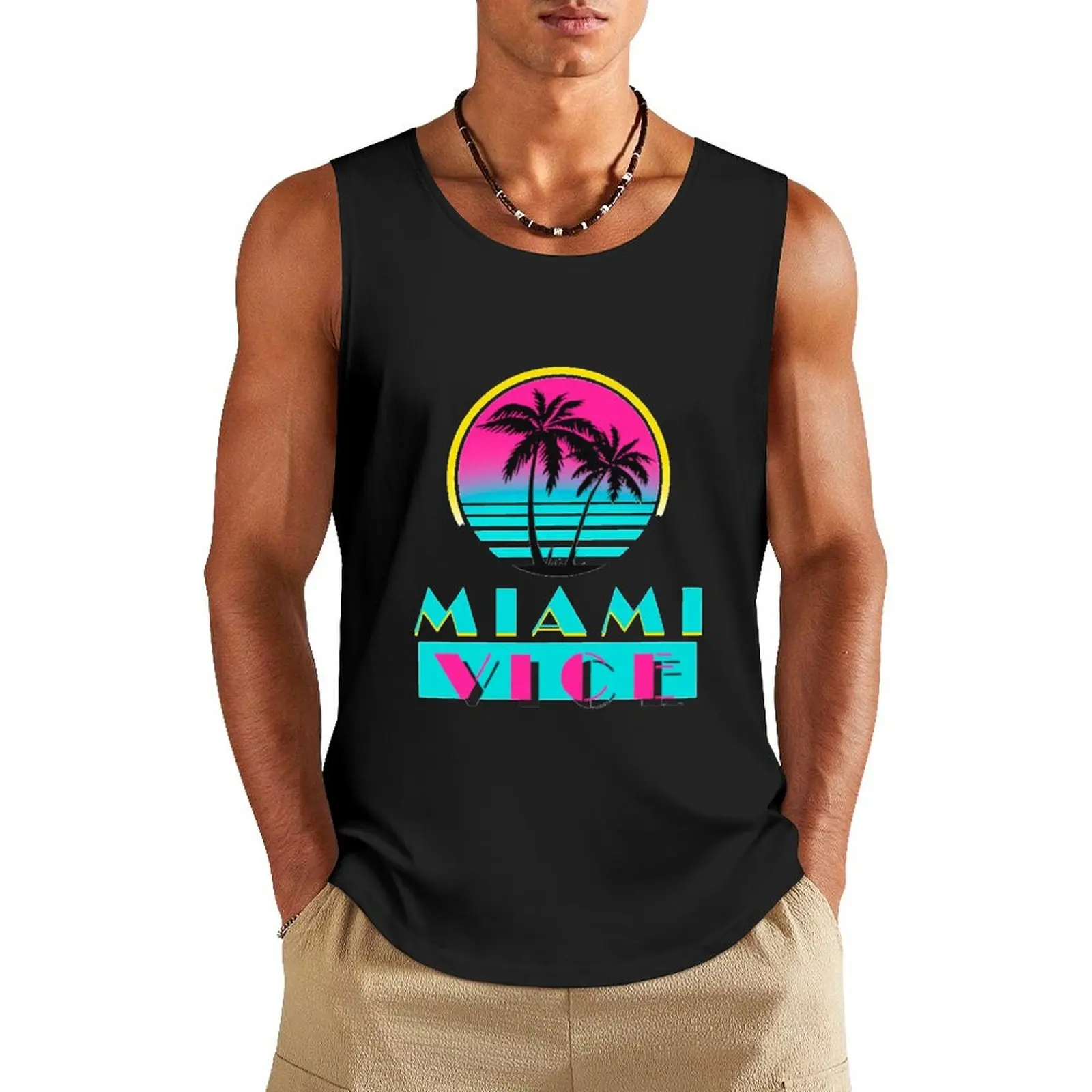 

Miami vice Tank Top mens designer clothes gym shirts sports suits