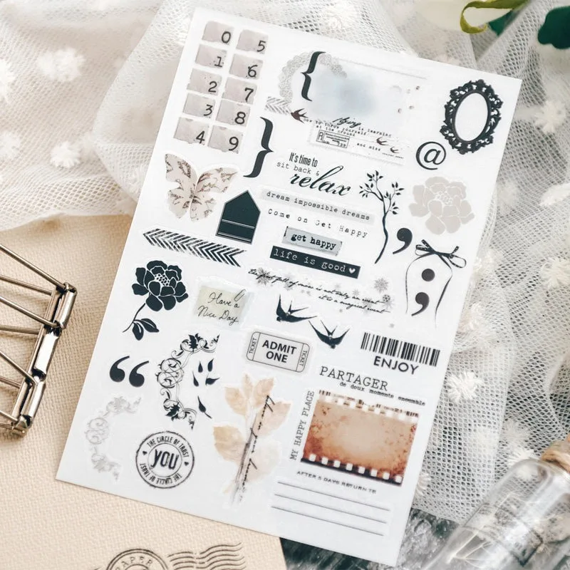 Vintage Aesthetic Scrapbooking Rub on Sticker