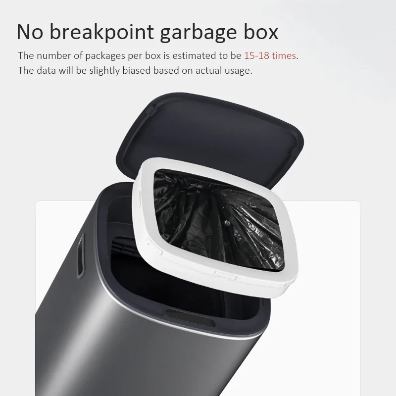 Automatic Packing Trash Can Stainless Steel Automatic Close Bag Trash Can Bathroom Kitchen Smart Sensor Adsorption Garbage Bin