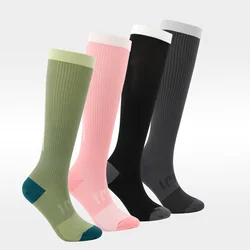 Calcetines de compresión de tubo para mujer, medias de pantorrilla sin deshuesado, color verde y rosa, para deportes de presión, fitness, correr, gimnasio, saltar, yoga, novedad