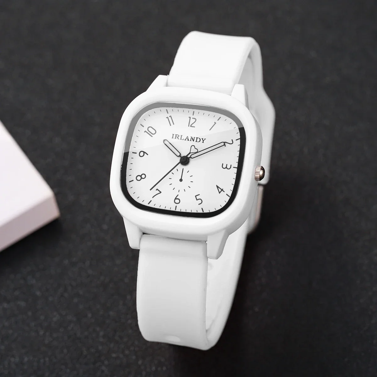 Fashion Square Damen-Quarzuhr, einfaches arabisches Zifferblatt, Silikonarmband, Damen-Armbanduhren, Reloj Mujer, Mädchenuhr (ohne Box) – Detail 16