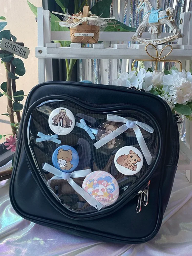 Sweet Cute Transparent Itabag Classic Handbag Black Backpack Japanese Shoulder Crossbody Bags Schoolbag