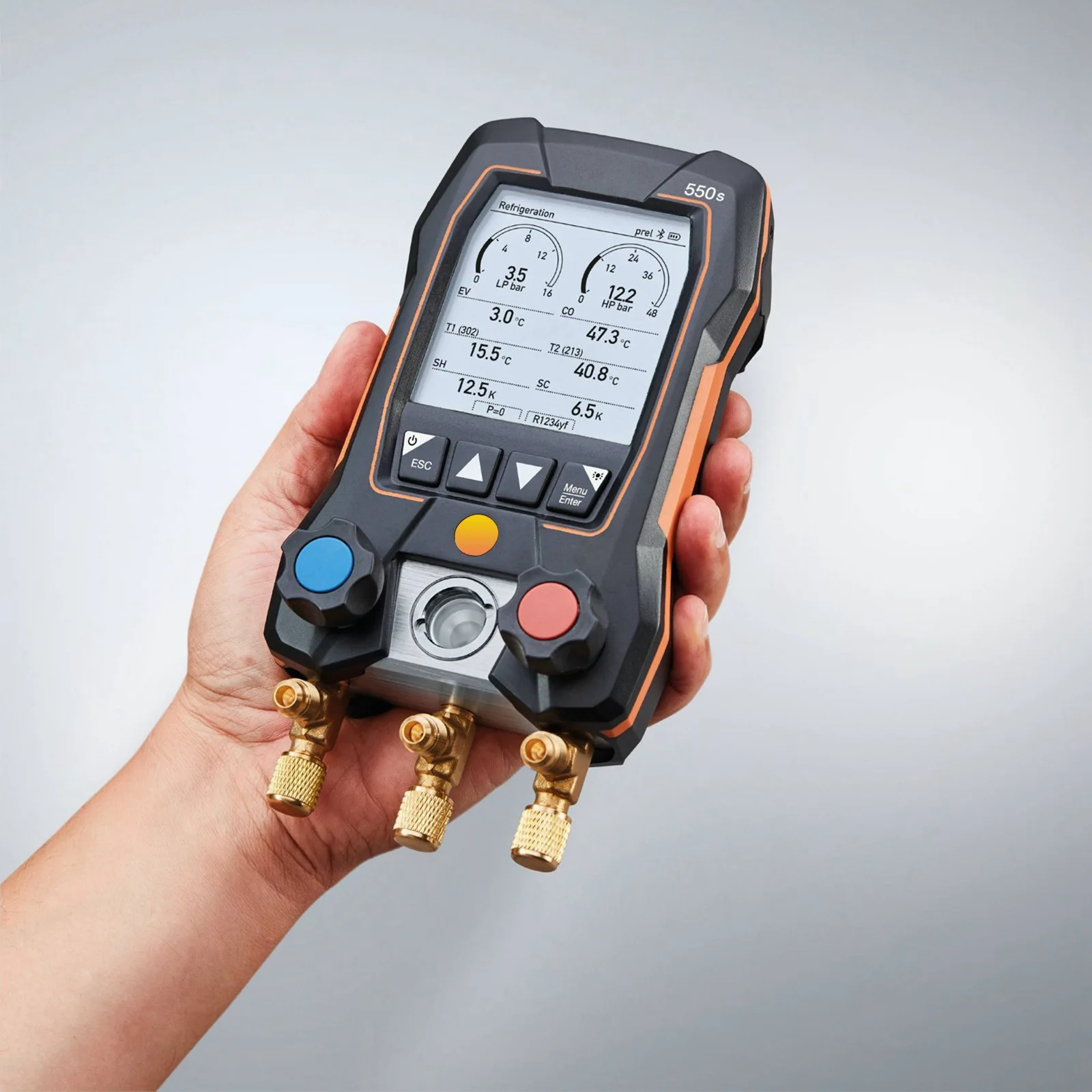 Testo550s Smart Digital Manifold with Bluetooth and 2-way Valve Block Air Conditioning Pressure Gauge 0564 5501