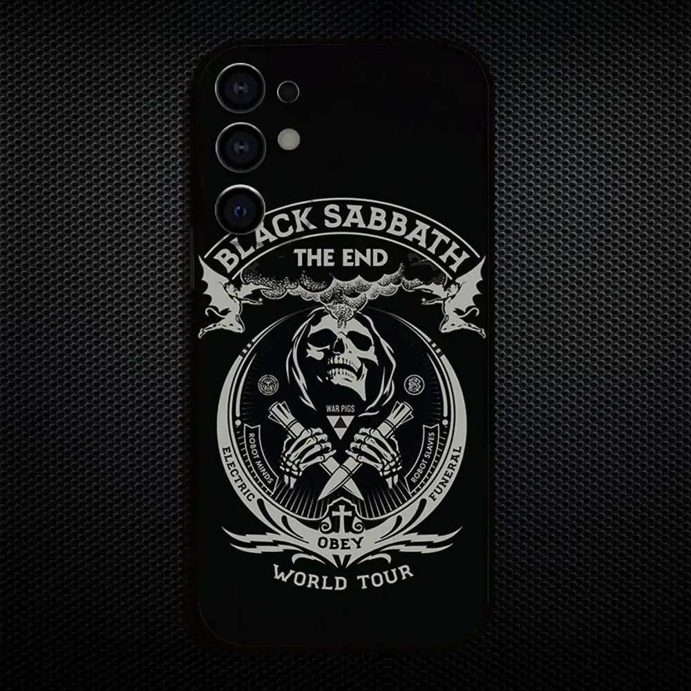 حافظة هاتف B-Black S-Sabbath Band لهاتف سامسونج S25، S24، S21، S22، S23، S30، Ultra، S20، Plus، Fe، Lite، Note، 10,9,5G غطاء أسود