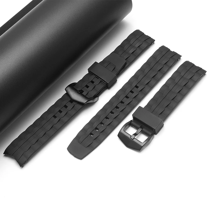 Soft Silicone 22mm Men\'s Watch Band for Casio Edifice EF-550D/535bk Series Steel Needle Buckle Rubber Sports Waterproof Strap