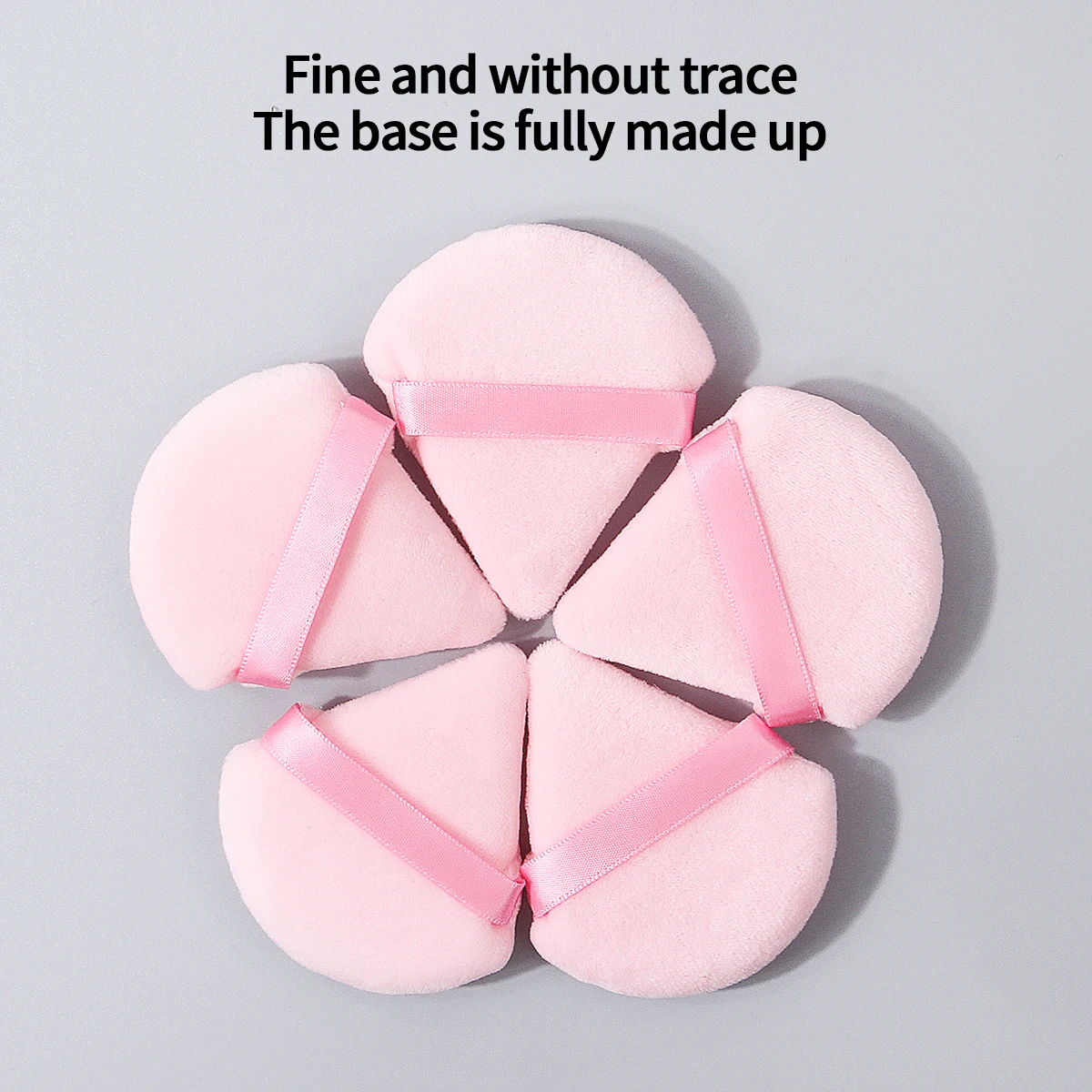 5 peças de sopro de pó triangular rosa mais vendido, uma ferramenta de maquiagem facial de dupla finalidade seca e molhada que não colheita em pó