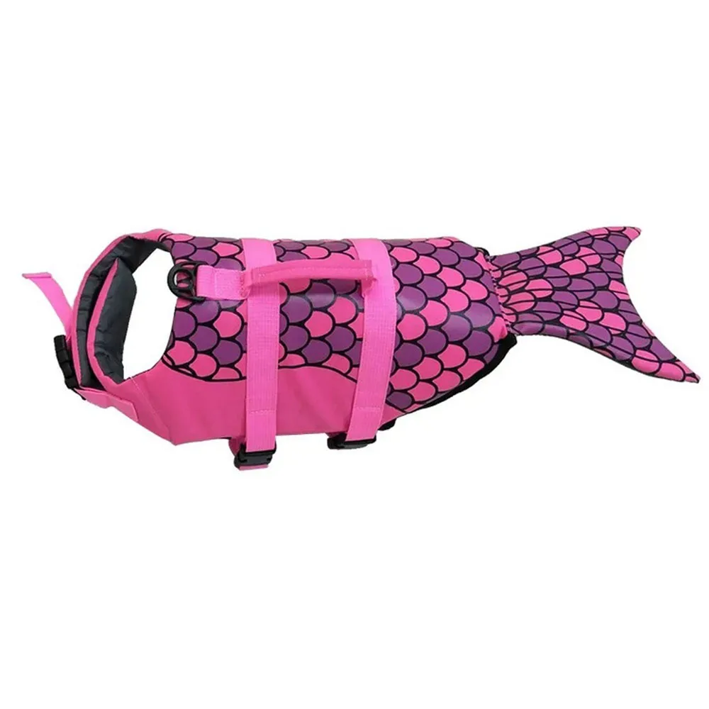 Summer Swimwear Drop Shipping Pet Dog Life Vest with Collar and Harness Mermaid and Shark Design Dog Life Jackets for Swimming