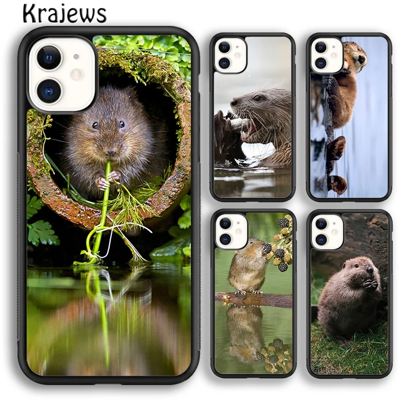 Krajews Animal Beaver Phone Case Cover For iPhone 16 15 14 plus XS XR 11 12 mini 13 pro max coque Shell Fundas