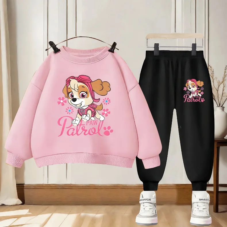 2026 Herbst Neuer Stil Mädchen O-Ausschnitt Hoodies und Lange Hose Zweiteilige Sets Kinder Casual Trainingsanzug Kinder Pullover Sweatshirt Anzug – Detail 2