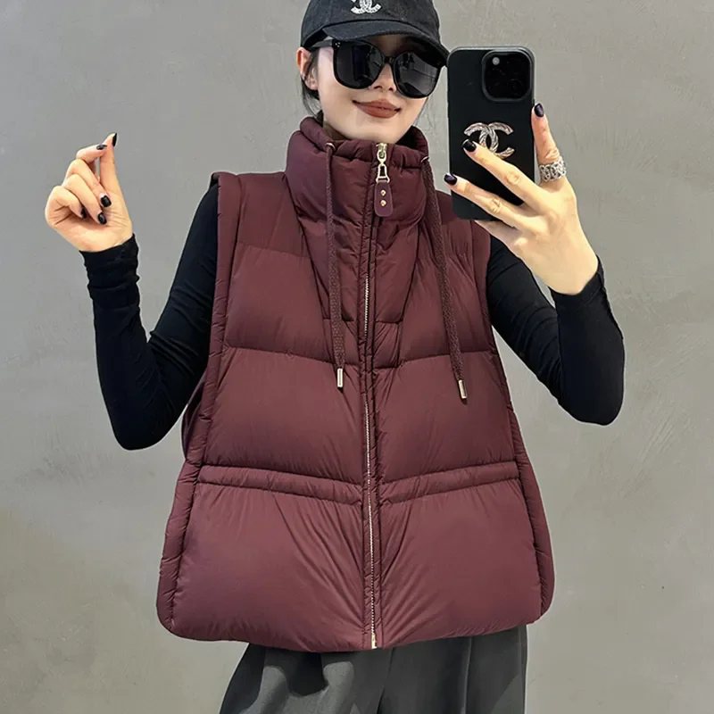 

2026 осенне-зимний пуховый хлопковый жилет, женская верхняя одежда, новая толстая теплая парка с воротником-стойкой, модная хлопковая куртка большого размера, жилет
