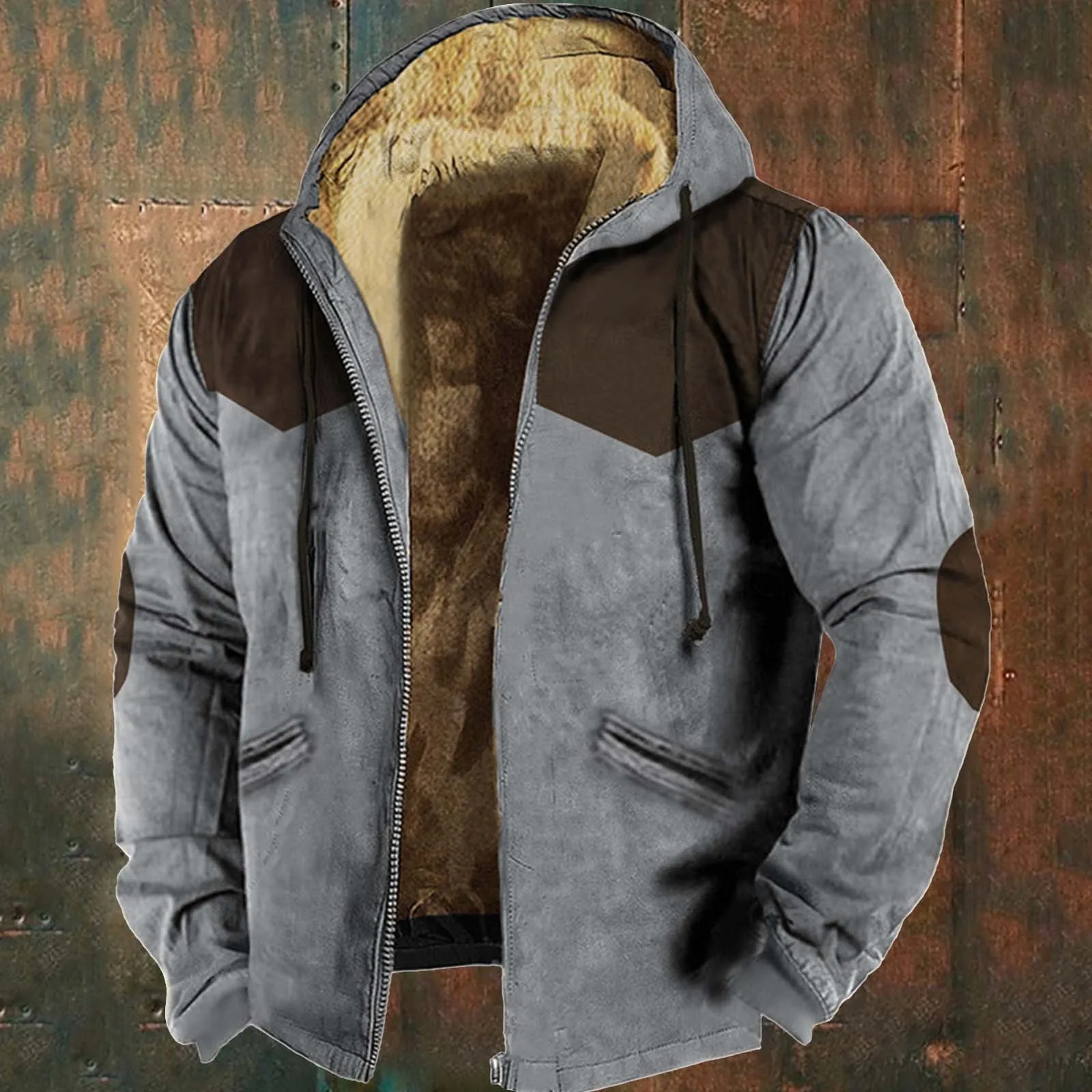 Abrigo Behemoth, ropa de moda para hombres, chaquetas con bandera americana, abrigos de Chaqueta de algodón con manga de parche a juego de Color